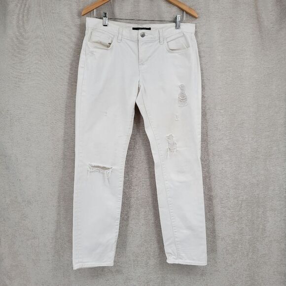 J Brand Aidan White Distressed Women's Jeans Size 28 Waist - Picture 1 of 14